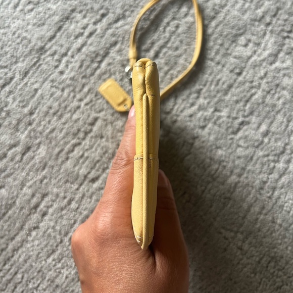 Coach Yellow Leather Wristlet with Minimalist Design - Picture 3 of 10